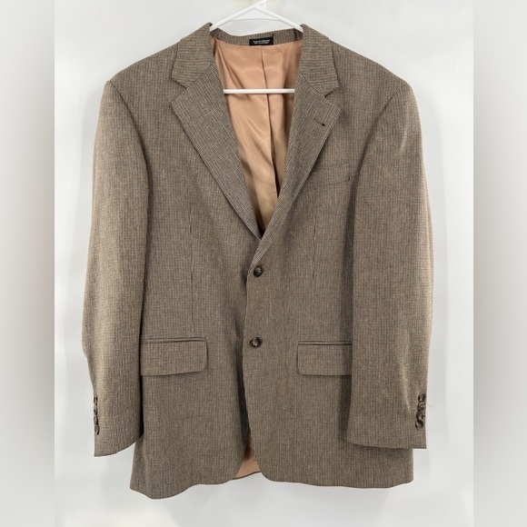 Oscar de la Renta brown silk blend blazer coat jacket size 40S - Picture 1 of 8